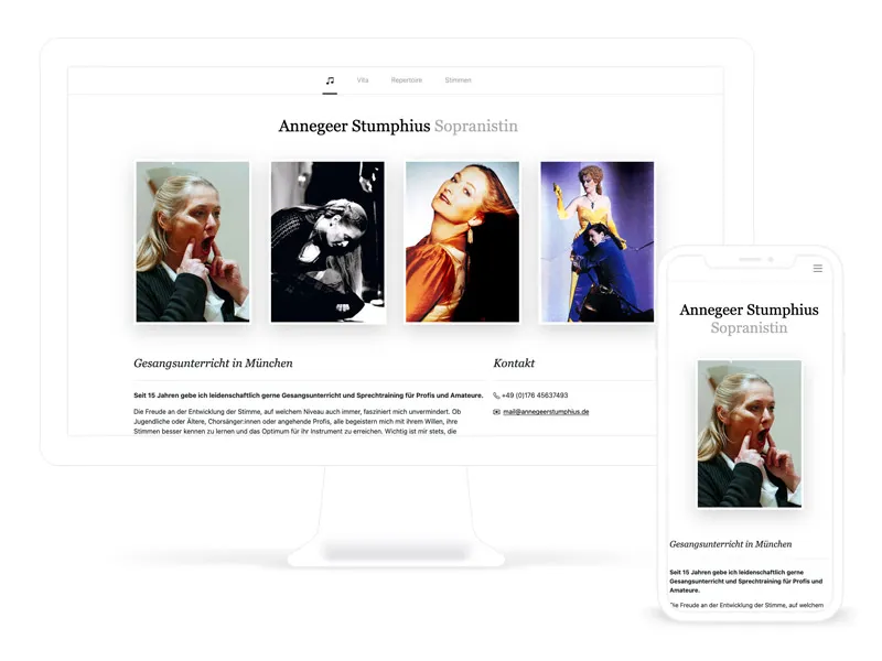 Gesangslehrerin-Webseite // Webdesign München