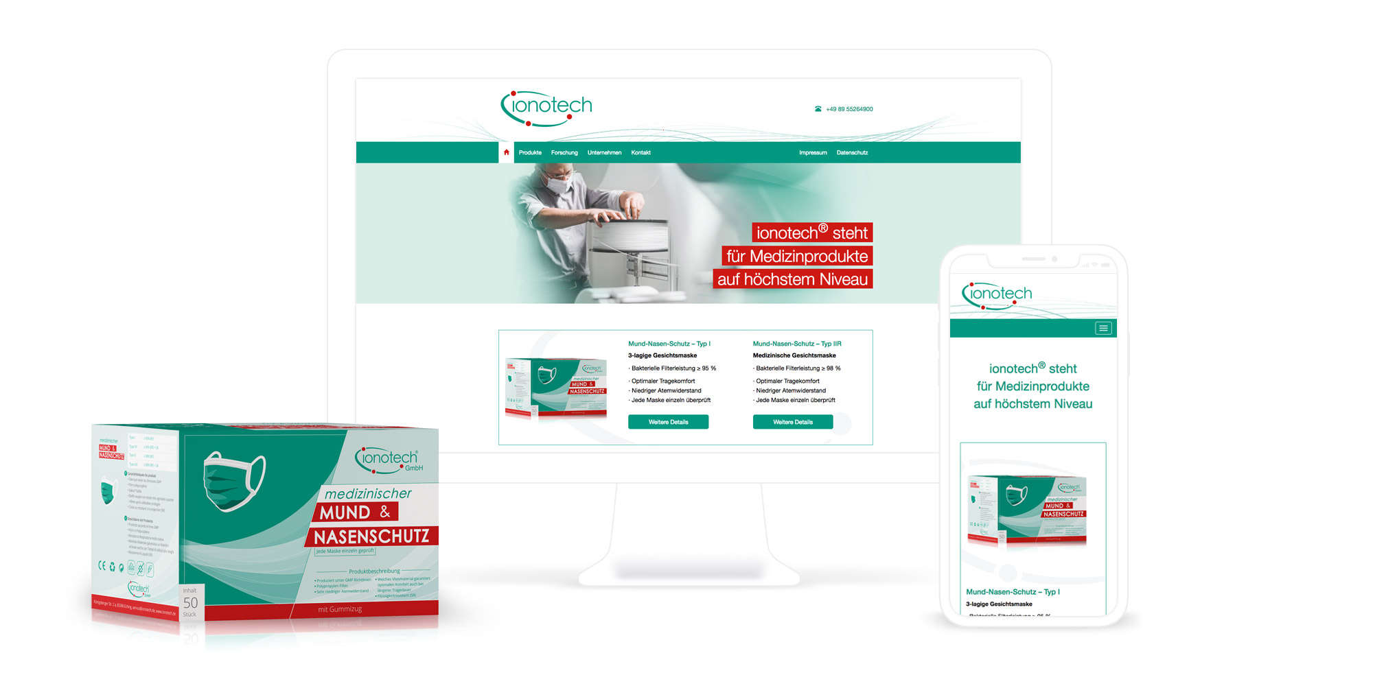 Webseite für einen Medizinprodukte-Hersteller // Grafikdesign München